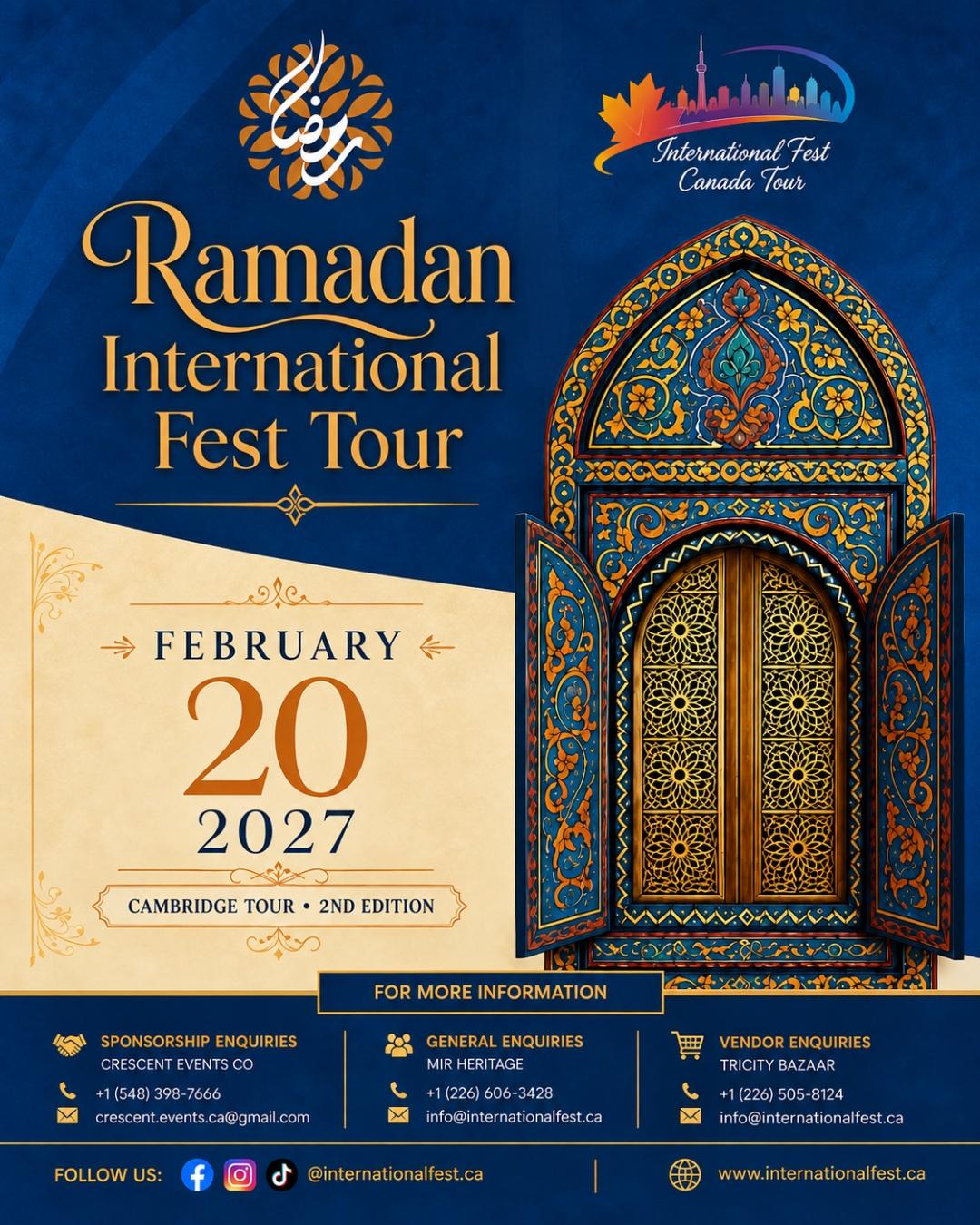 Ramadan International Fest Tour — 20 February 2027, Cambridge Tour 2nd Edition